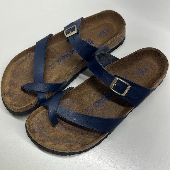 Birkenstock Shoes - Birkenstock Betula Mayari Birko Flor Sandals Leather Shoes Blue Womens Size 7